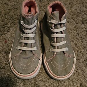 Kidgets Gray and Pink Kids Sneakers